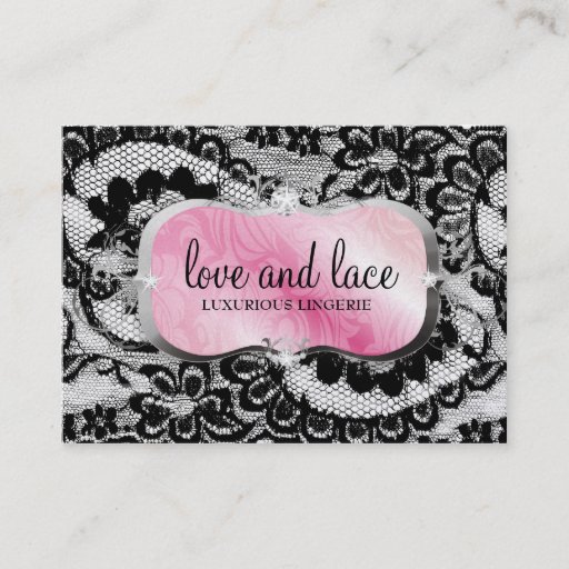 Customizable 311 Love Lace - Pink Platter Metallic Paper Business Card Template