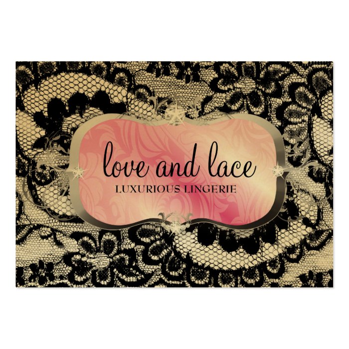 311 Love Lace   Pink Platter Metallic Paper Business Card Template