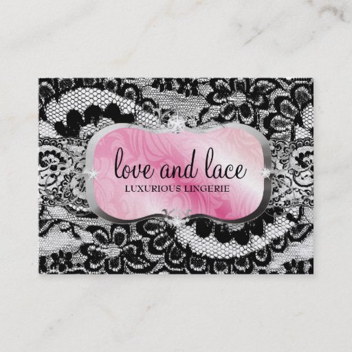 Customizable 311 Love Lace Pink Platter Metallic Paper Business Cards