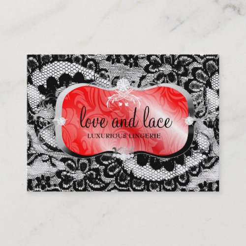 311 Love Lace Red Platter Metallic Paper Business Card