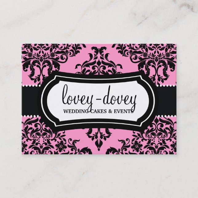 311 Lovey Dovey Damask Appointment Card (Front)