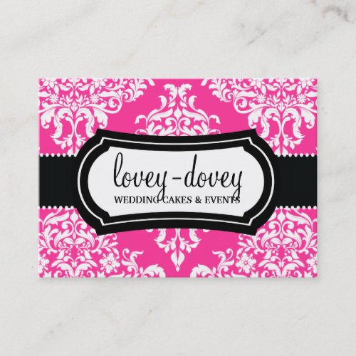 311 Lovey Dovey Damask Appointment Card Hot Pink Business Card Templates