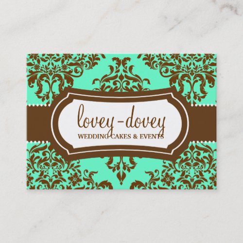 311 Lovey Dovey Damask Appointment Card Mint Choco Business Card Templates