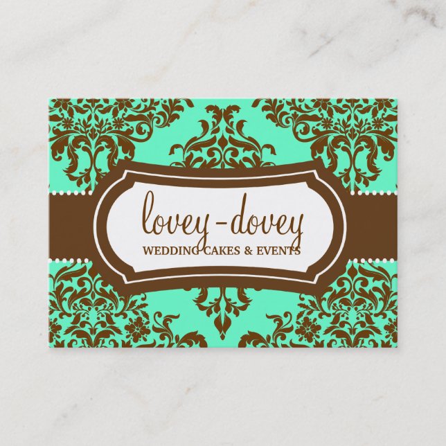 311 Lovey Dovey Damask Appointment Card Mint Choco (Front)