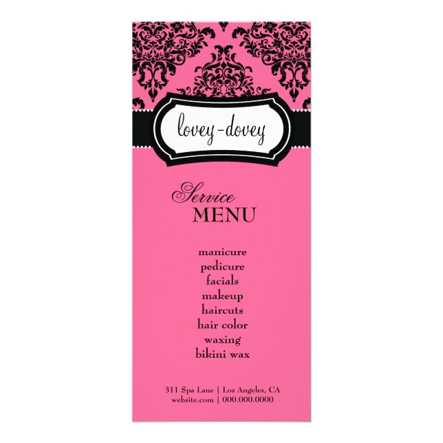 311 Lovey Dovey Damask Rack Card Peony Pink (Front)