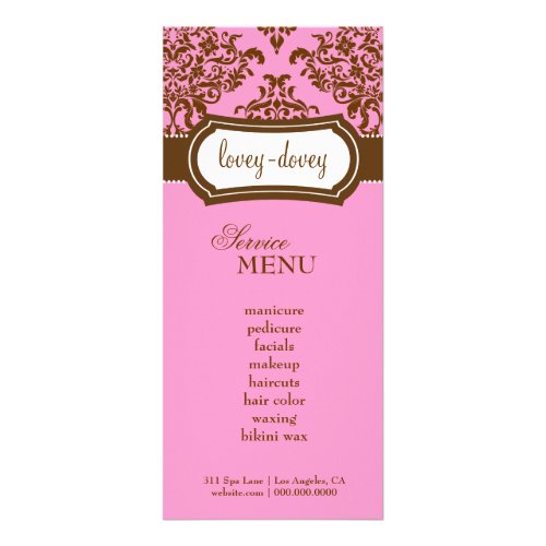 311 Lovey Dovey Damask Rack Card Pink Chocolate