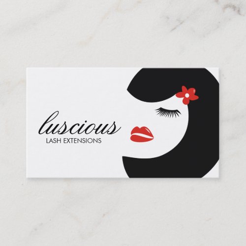 311 Luscious Lash Red White Business Cards