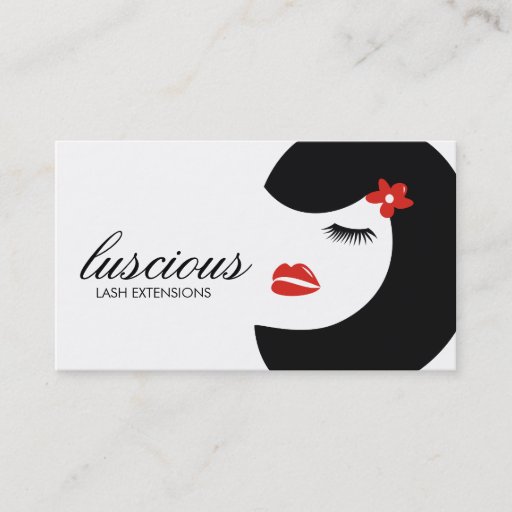 Customizable 311 Luscious Lash Red White Business Cards