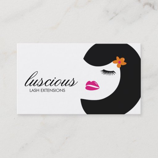 Customizable 311-Luscious Lash | White | Orange Flower Business Card