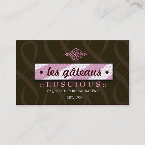 311-LUSCIOUS PINK &amp; CHOCOLATE BUSINESS CARD TEMPLATE
