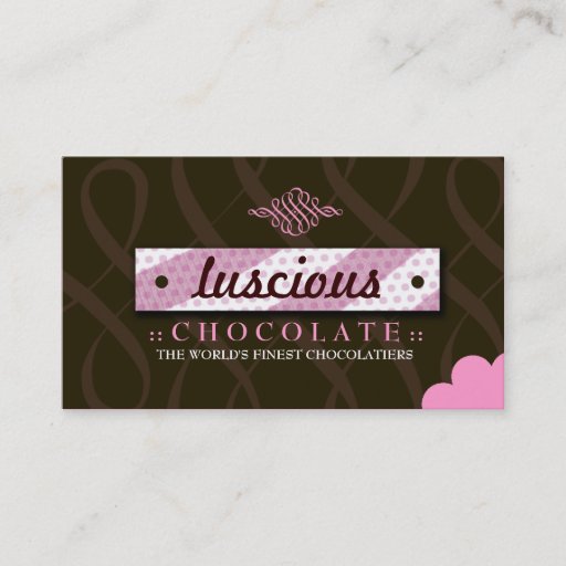 Customizable 311-LUSCIOUS PINK &amp; CHOCOLATE BUSINESS CARD TEMPLATES