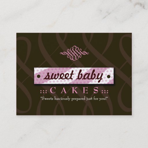 Customizable 311-LUSCIOUS PINK & CHOCOLATE CHUBBY BUSINESS CARD