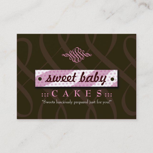 311-LUSCIOUS PINK & CHOCOLATE CHUBBY BUSINESS CARD (Front)