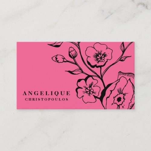 311-Lush Pink Black Business Card Template
