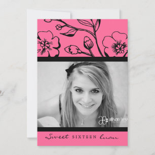311-Lush Pink Sweet 16 or Graduation Invitation