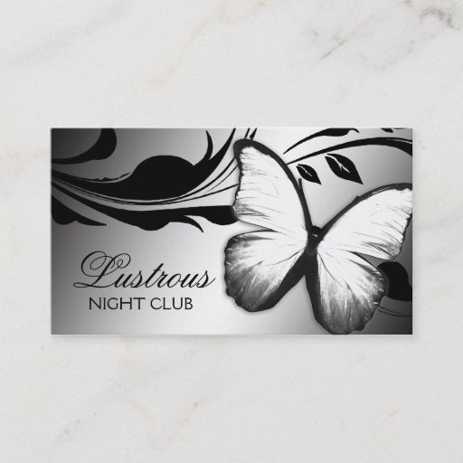 Customizable 311 Lustrous Butterfly Black White Business Card Template