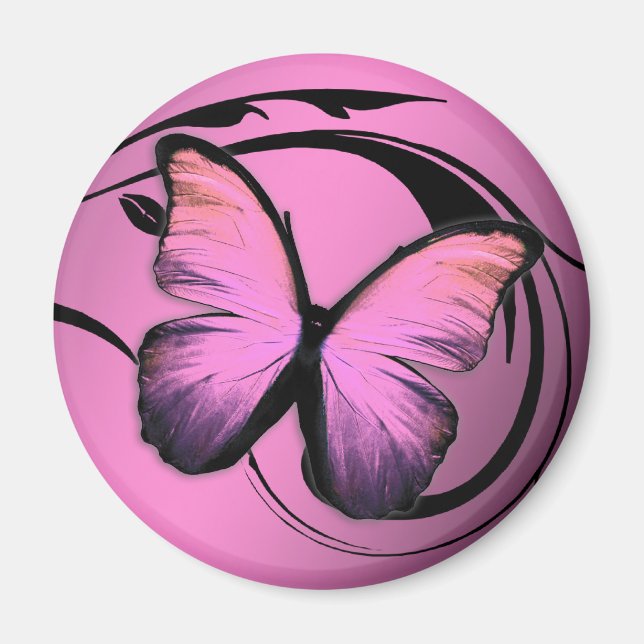 311 Lustrous Butterfly Pink Pout Magnet (Front)
