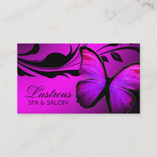 Customizable 311 Lustrous Butterfly Pink &amp; Purple Business Card Template