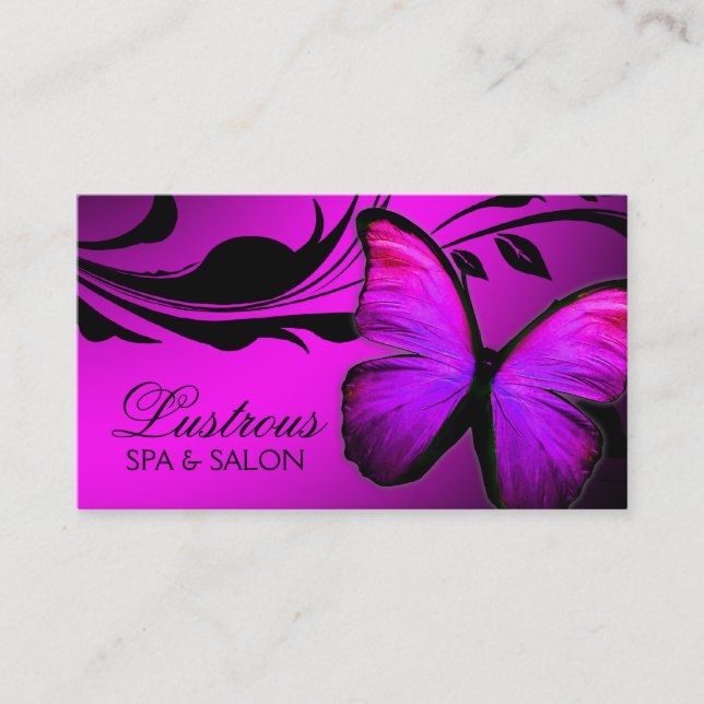 311 Lustrous Butterfly Pink & Purple Business Card (Front)