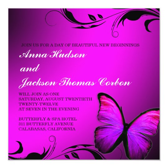 311 Lustrous Butterfly Pink Purple Card