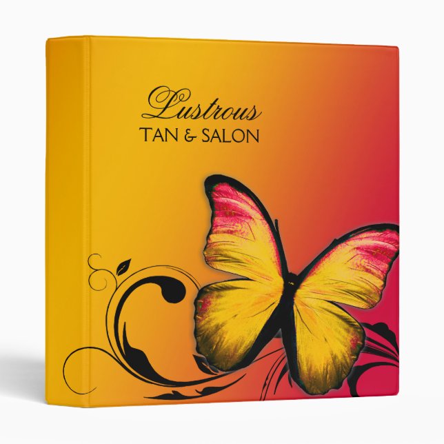 311 Lustrous Butterfly Sunset 3 Ring Binder (Front/Spine)