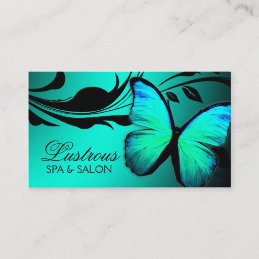 Customizable 311 Lustrous Butterfly Turquoise Blue Business Cards