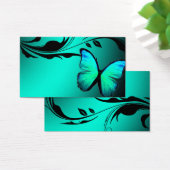 311 Lustrous Butterfly Turquoise Blue Name Card (Desk)