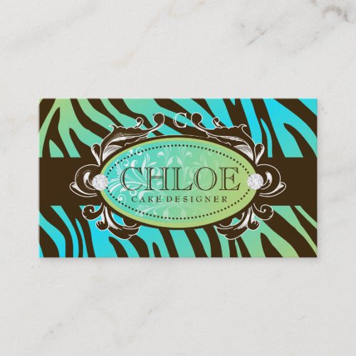 311 Luxuriously Oceanic Zebra Monogram Business Card Templates