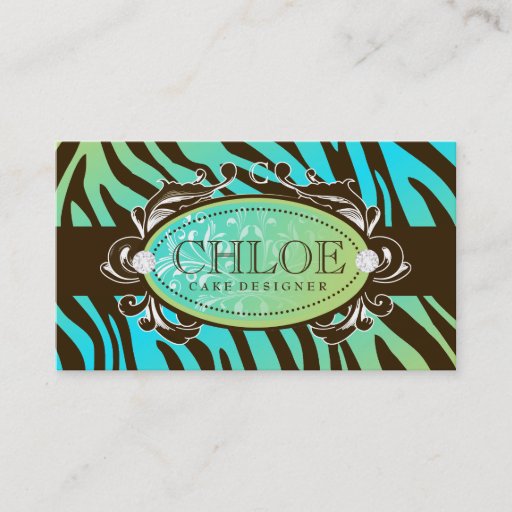 Customizable 311 Luxuriously Oceanic Zebra Monogram Business Card Templates