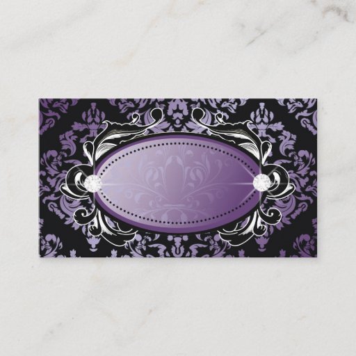 Customizable 311 Luxuriously Purple Damask Name Place Cards Business Card Templates