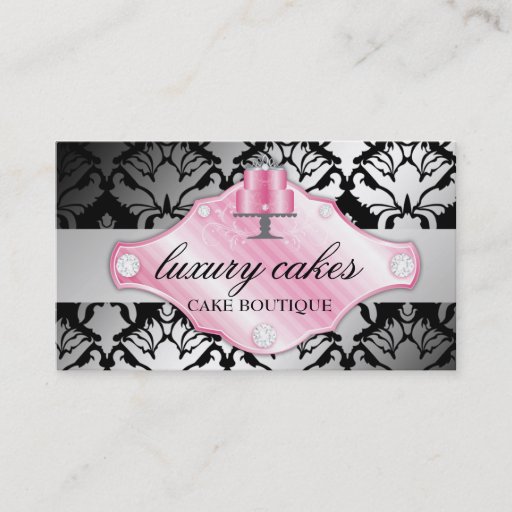Customizable 311 Luxury Cakes Damask Shimmer Business Cards