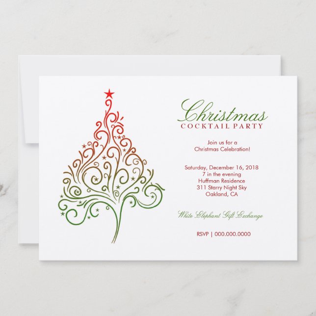 311-Magical Christmas Tree Invite | Metallic (Front)