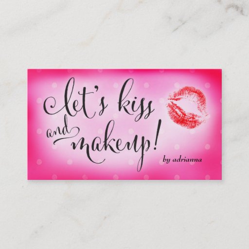 Customizable 311 Makeup Artist Lets Kiss and Makeup Business Card