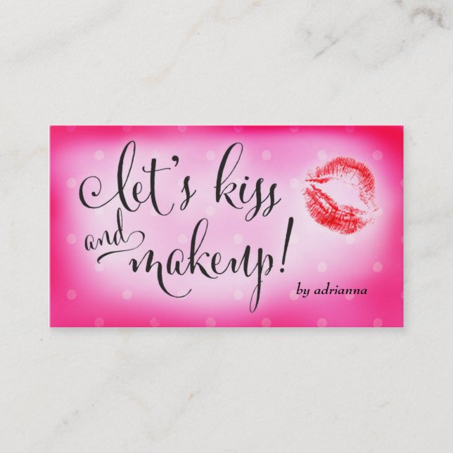 311 Makeup Artist Lets Kiss and Makeup Business Card (Front)