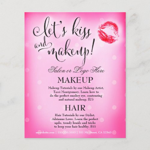311 Makeup Artist Lets Kiss and Makeup Flyer