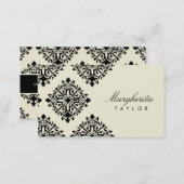 311 Margherita Cream et Blanc Damask Business Card (Front/Back)