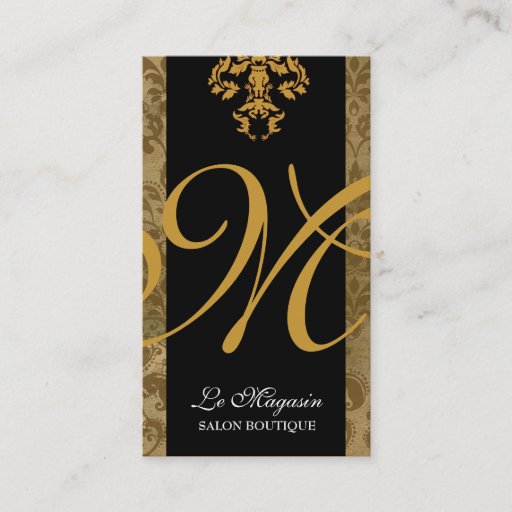 Customizable 311 Marley Monogram Gold Rush Business Card