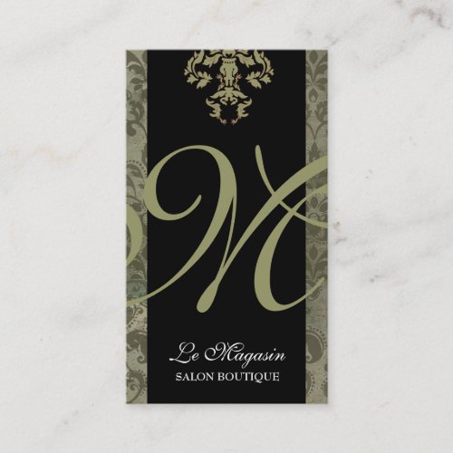 311-Marley Monogram Money Green Business Cards