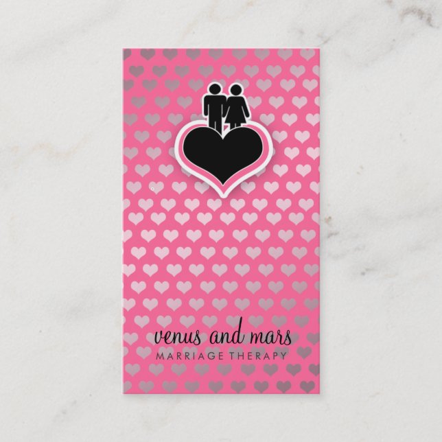 311 Marriage Therapist Pink Business Card (Front)