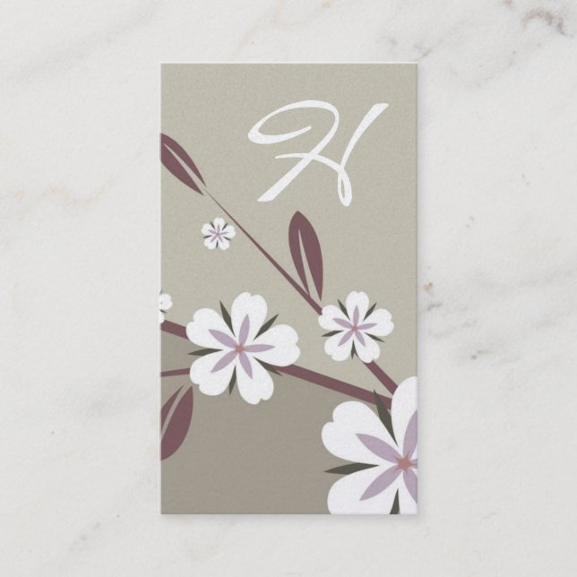 311-Metallic Platinum Blossom Beauty | Green Business Card (Front)