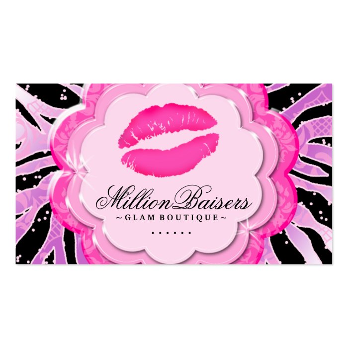 311 Million Kisses  Dotted Zebra  Purple Business Cards