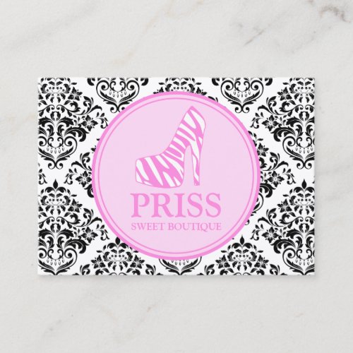 311 Miss Priss Zebra Heel Business Cards