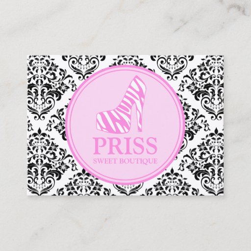 Customizable 311 Miss Priss Zebra Heel Business Cards