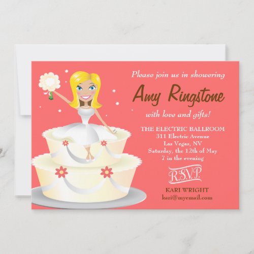 311 Miss Wright 2 Blonde Honeysuckle Melon Invitations