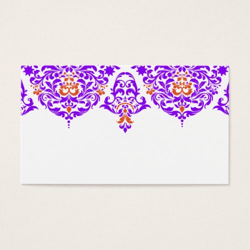 311 Mon Cherie Damask Fabulous Purple Orange Business Cards