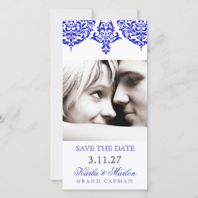 311 Mon Cherie Damask The New Blue Save the Date (Front)
