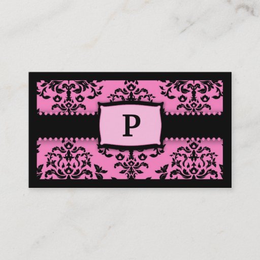 Customizable 311-MonogramIcing on the Cake - 2 Pink Liquorice Business Card Templates