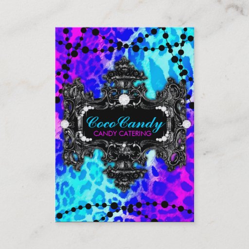 Customizable 311 Multi Colored Leopard Wonderland Business Card
