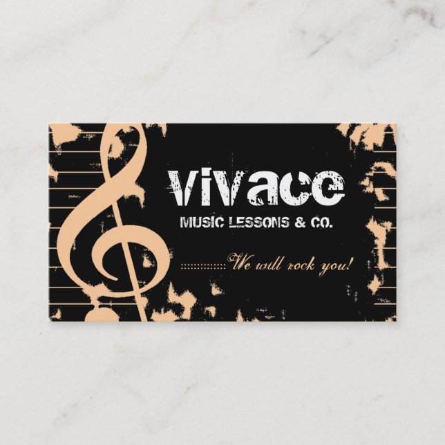 311-MUSICAL MAESTRO - GRUNGE PEACH BUSINESS CARD (Front)