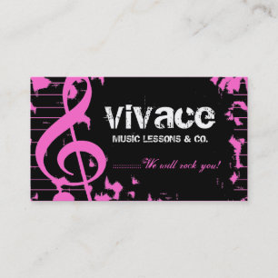 311-MUSICAL MAESTRO - GRUNGE PINK BUSINESS CARD